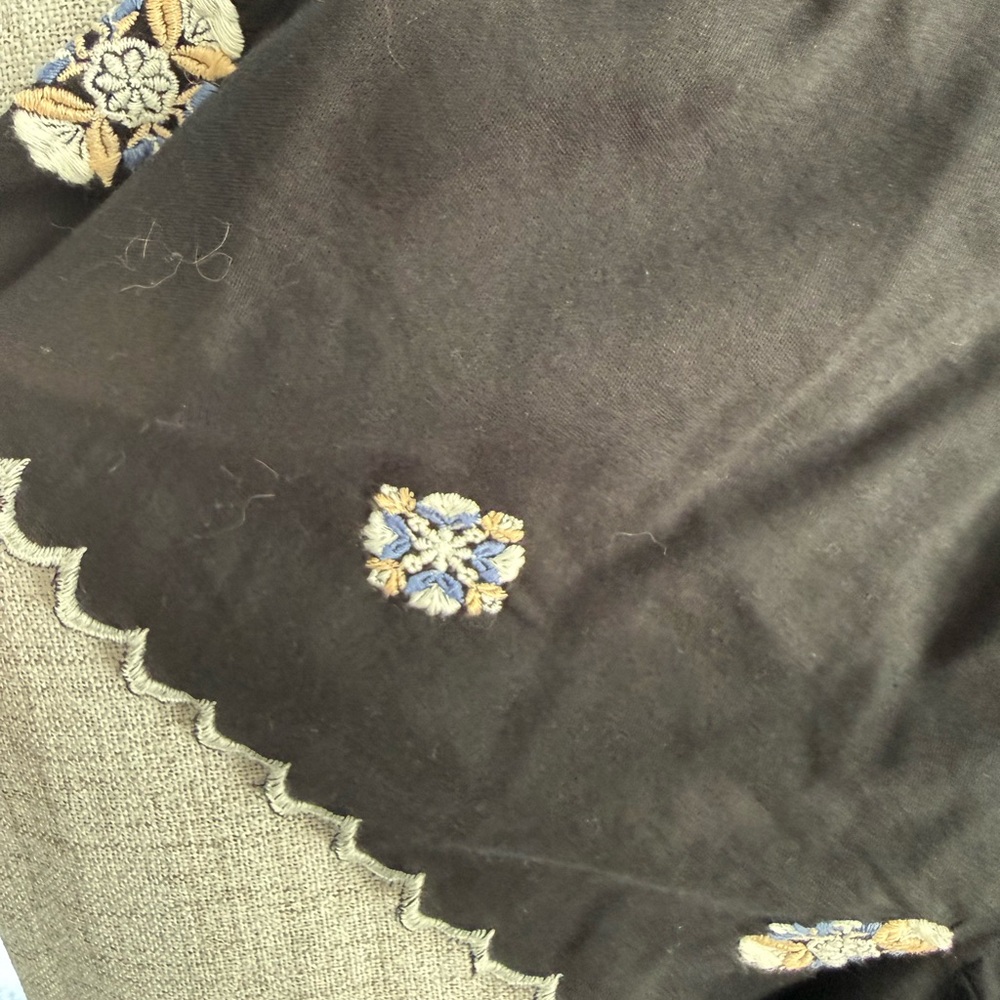 Old Navy Black Mini Dress with White Floral Embroidery - Picture 2 of 3